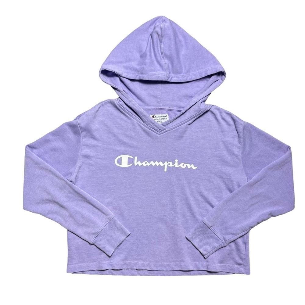 Champion Lavender Cropped Hooded Sweatshirt M